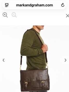 Mark & Graham Leather Messenger Bag with Adjustable Strap. Brand New, never used